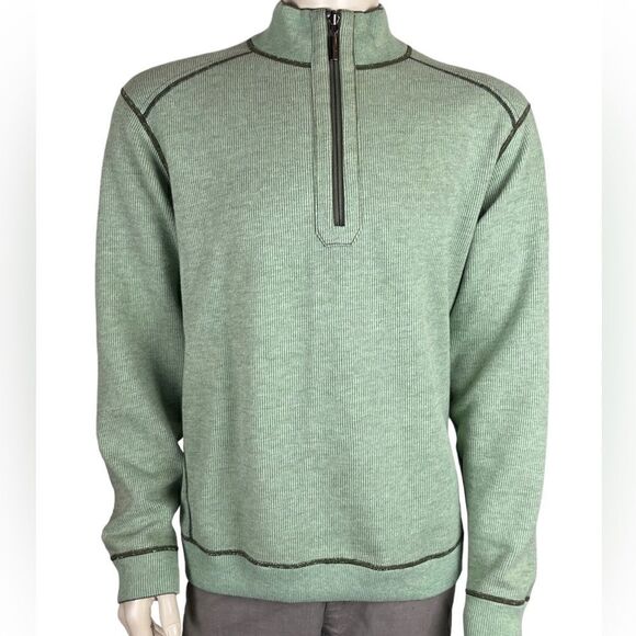 Tommy Bahama Flipshore 1/2 Zip Reversible Sweatshirt Excellent Condition XL
